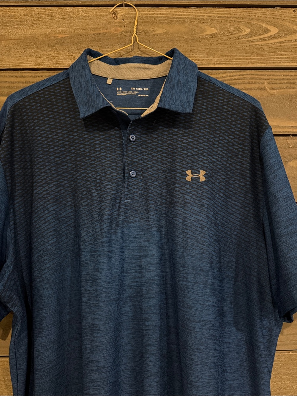 Under Armour Men's Navy and Dark Blue Short Sleeve Polo